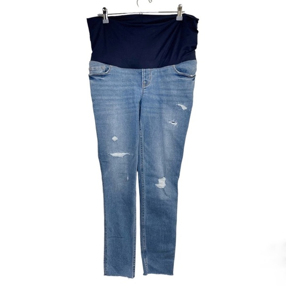 OLD NAVY Full Panel Distressed Maternity Jeans Size 10 LONG - Picture 3 of 9
